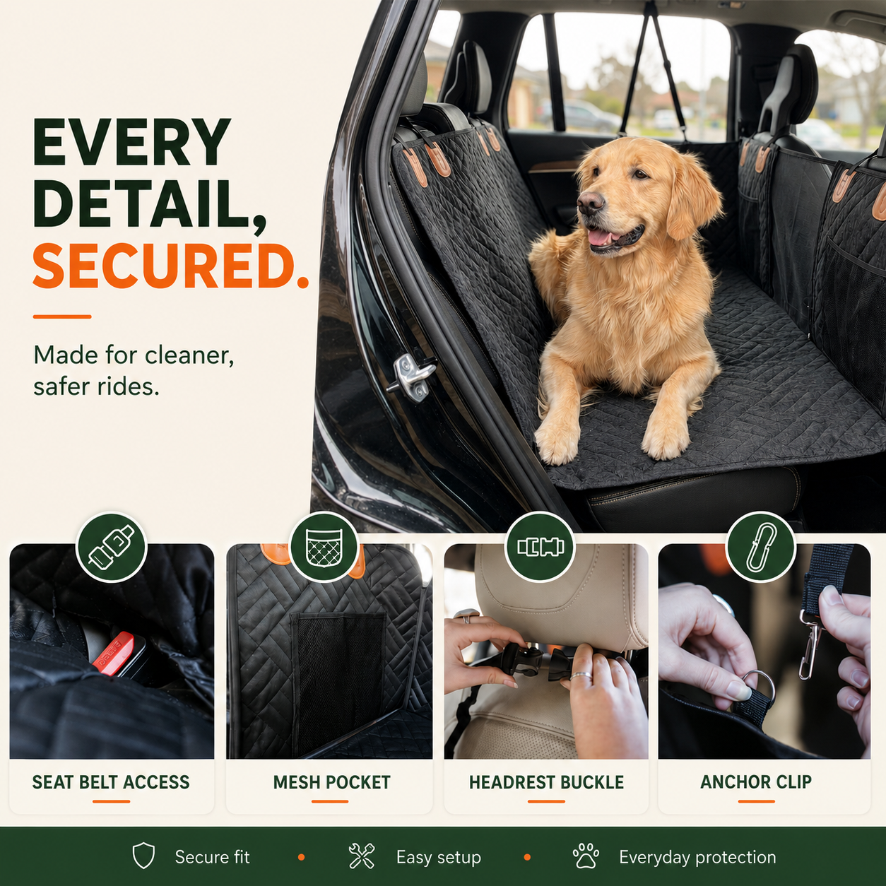 Kalbago TrailRider™ -Hard-Bottom Dog Car Seat Extender